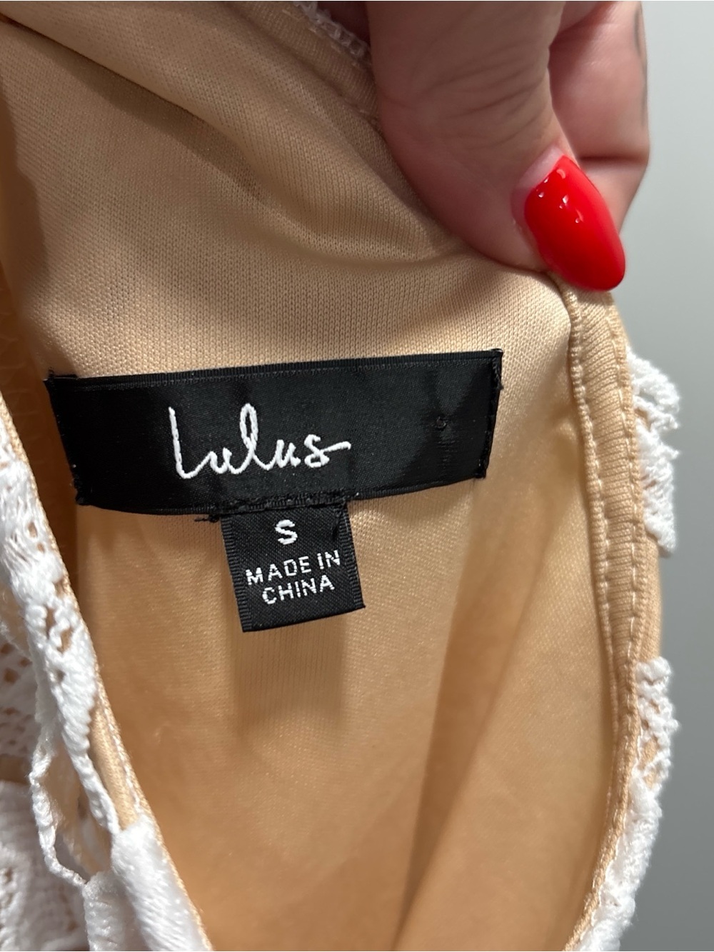 Lulu's White Lace Halter Midi Dress with Nude Underlay - Picture 5 of 8